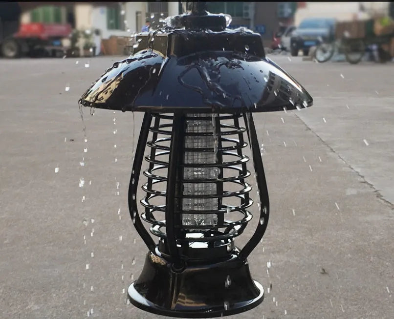 White solar mosquito lamp with solar panel and LED beads for garden outdoor insect control