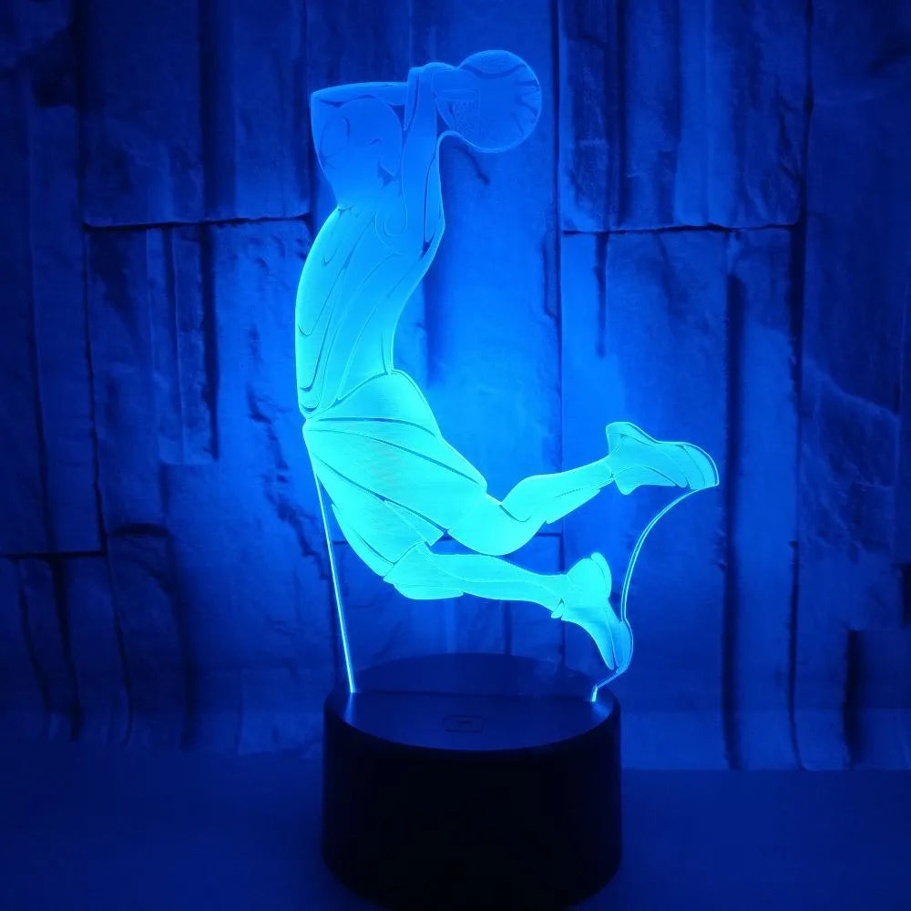 3D shooting night light with acrylic board, ABS base, touch and remote control, seven colours