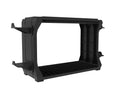 Black ABS PS5 disc holder storing game cases and four controllers for multiple consoles.