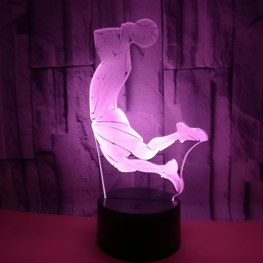 3D shooting night light with acrylic board, ABS base, touch and remote control, seven colours