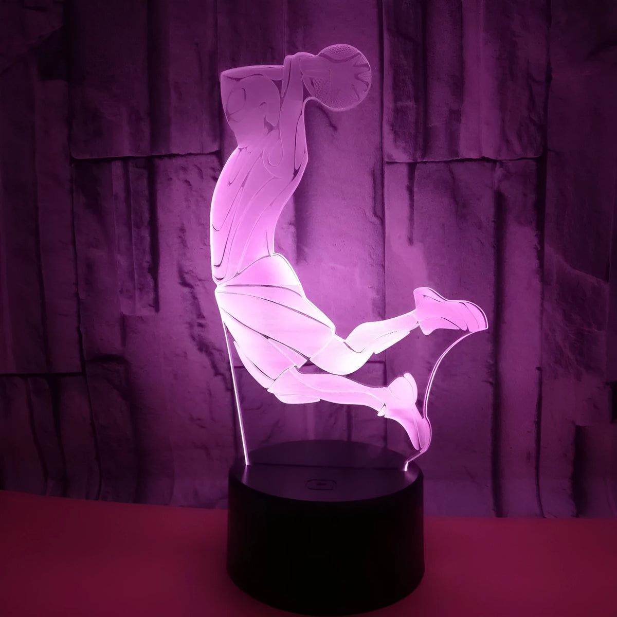 3D shooting night light with acrylic board, ABS base, touch and remote control, seven colours