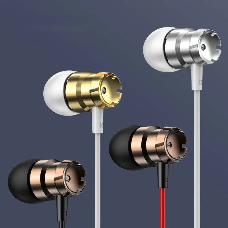 Metal turbo wired in-ear headphones with microphone in multiple colour options
