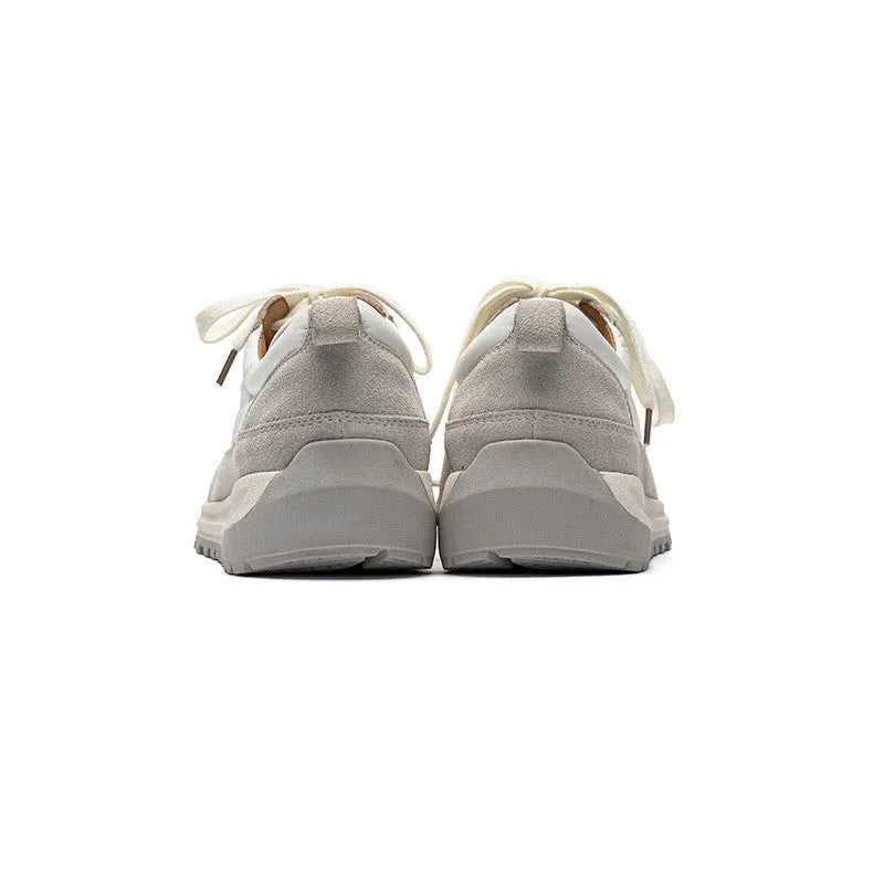 Men's grey all-match sports casual outdoor shoes with PU and cloth upper, available in sizes 36 to 44