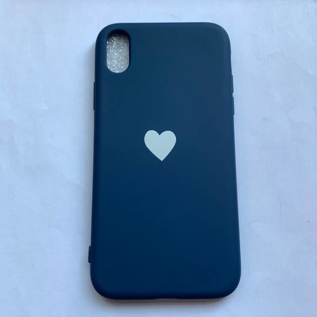 TPU painted love phone case in red love variant for iPhone showing simple love pattern on back