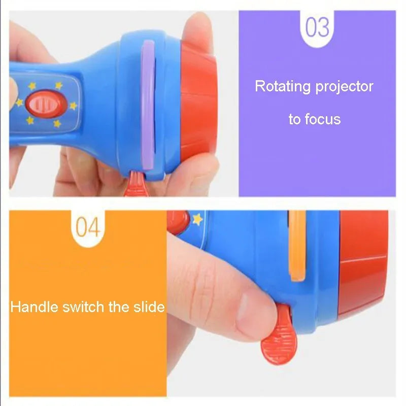 SmartKids children's story projector torch with four rotating discs for bedtime story projection