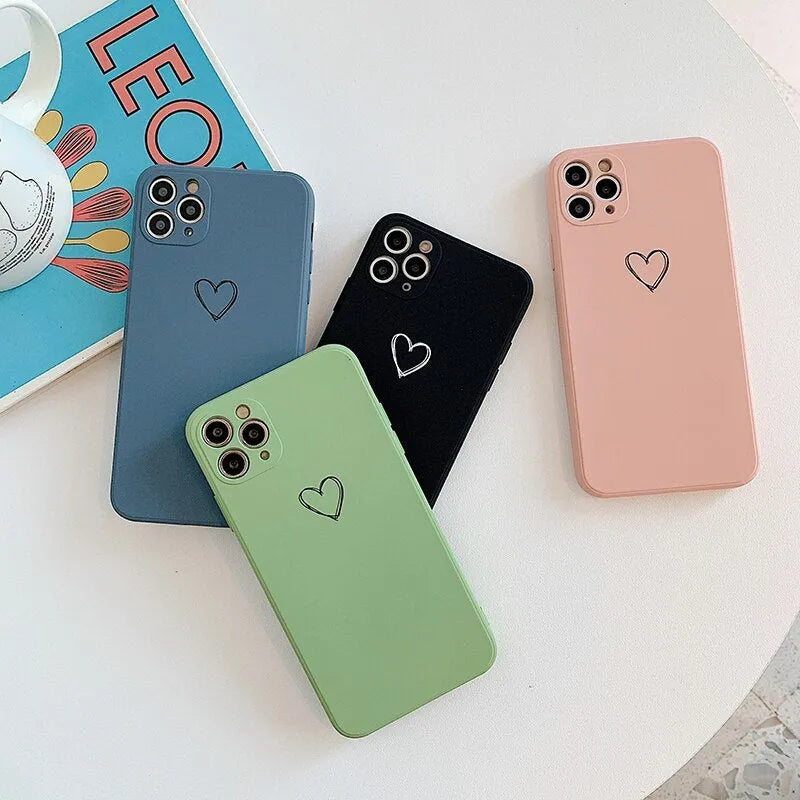 Silicone TPU phone case for Apple iPhone in solid colour options