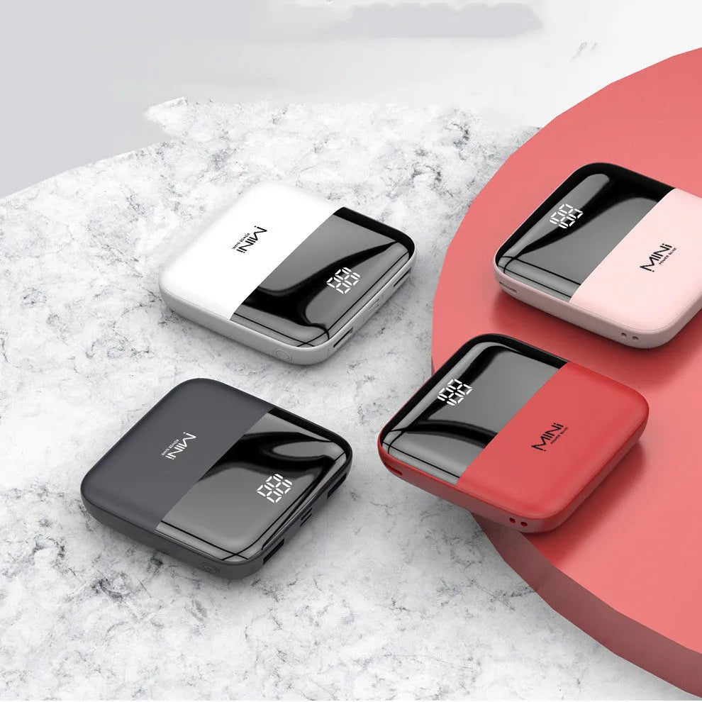 10000mAh portable power bank with digital display showing battery percentage