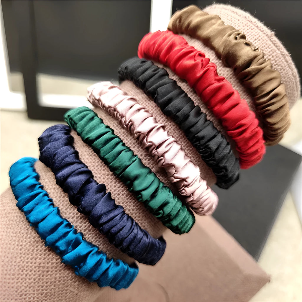 100% mulberry silk hair scrunchie with 1cm seamless band in multicolour options