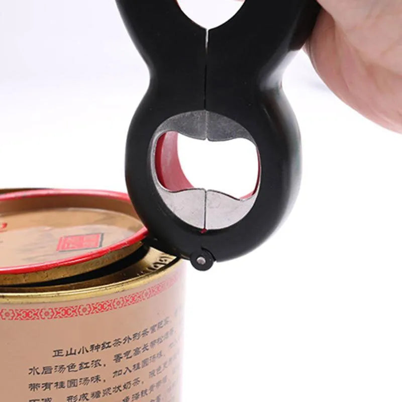 6 in 1 bottle can opener in grey, green or red, 14.5 cm, stainless steel and PP with soft coating