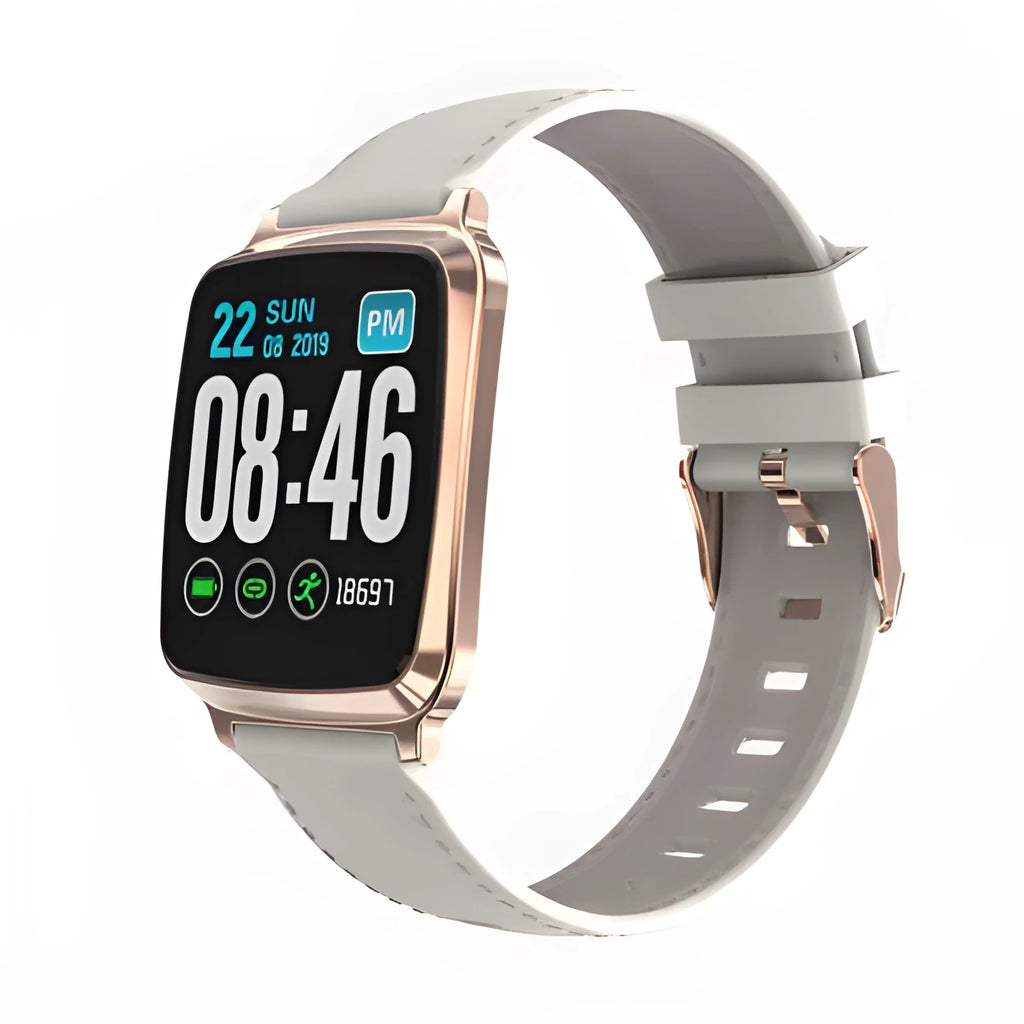 M8 multi-function smart bracelet in black showing heart rate data on its screen
