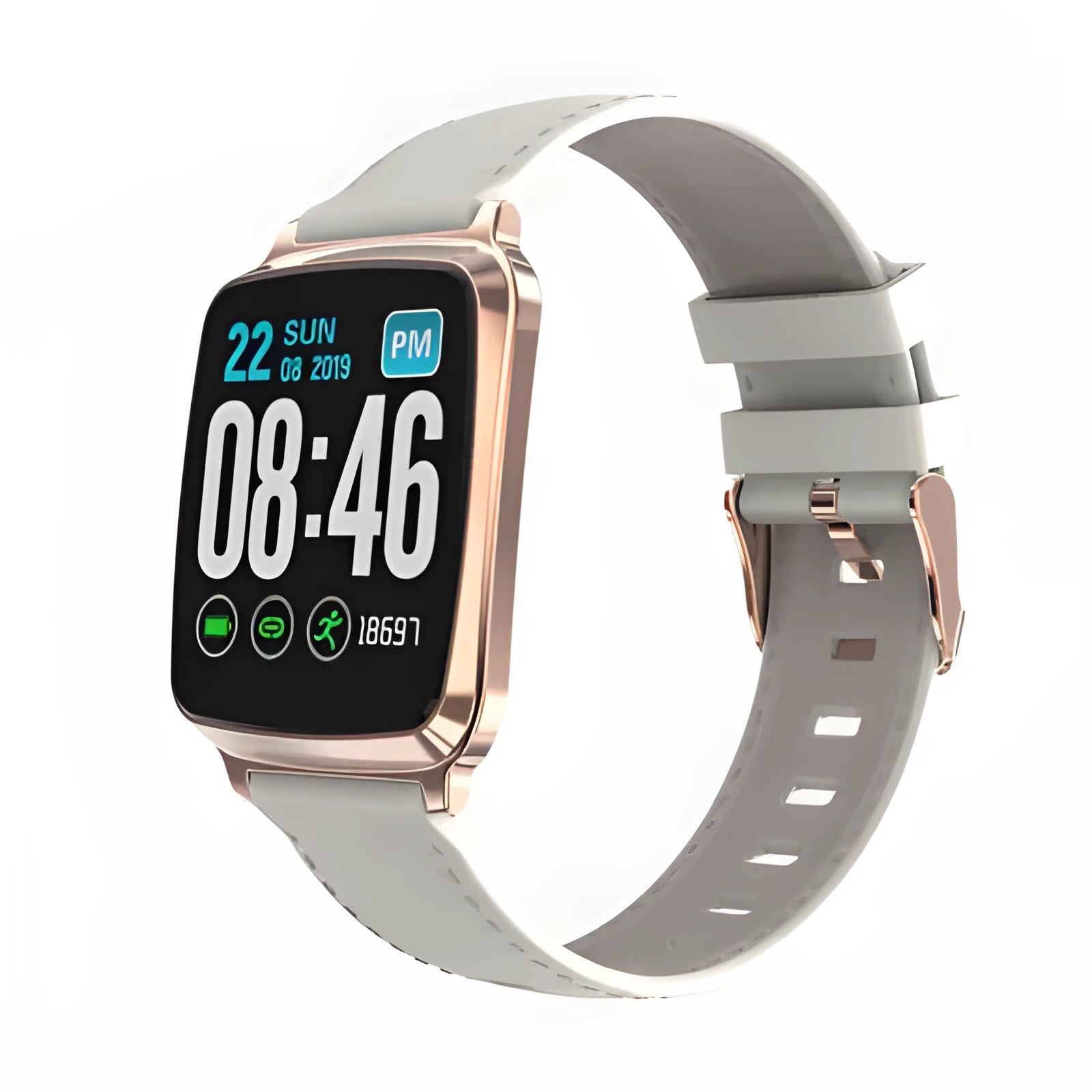 M8 multi-function smart bracelet in black showing heart rate data on its screen