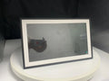 White 15.6 inch smart digital photo frame with app control on adjustable bracket