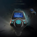 Black G7 car Bluetooth FM transmitter with USB port and memory card slot for hands-free calling and music streaming