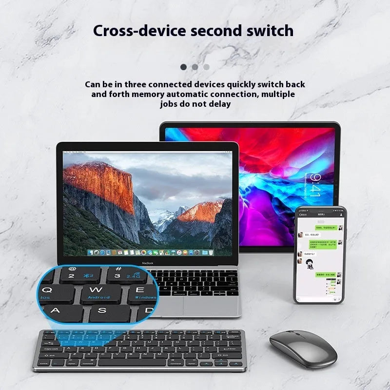 Ultra-thin wireless keyboard and mouse combo in black, gun metal, or silver with USB receiver and keyboard cover