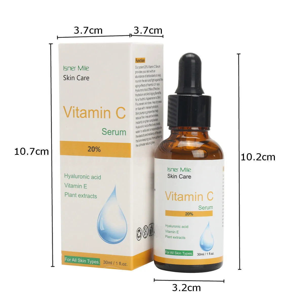30ml bottle of Vitamin C undiluted face essence for brightening dull skin and shrinking pores