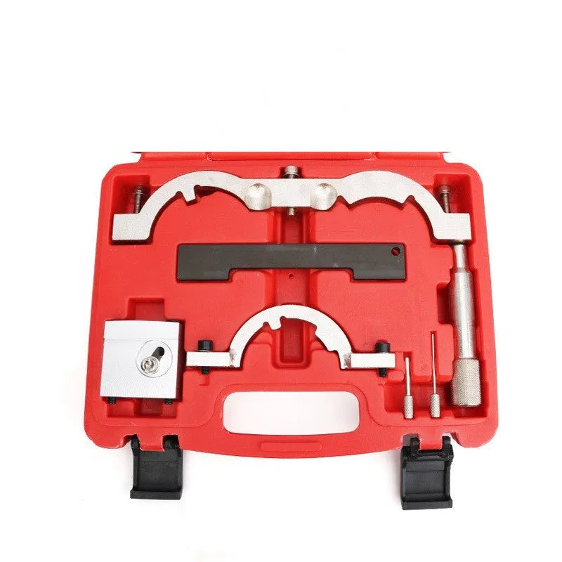 Red chrome-vanadium steel timing tool kit for Opel 1.4T Oncla LUJ engine repair.