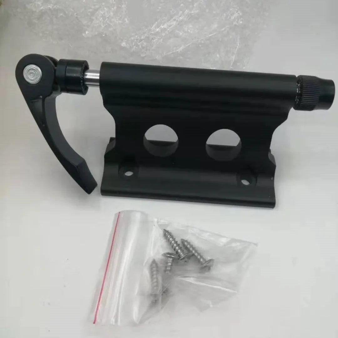 Silver metal bicycle front fork quick release fixing clamp for mounting accessories