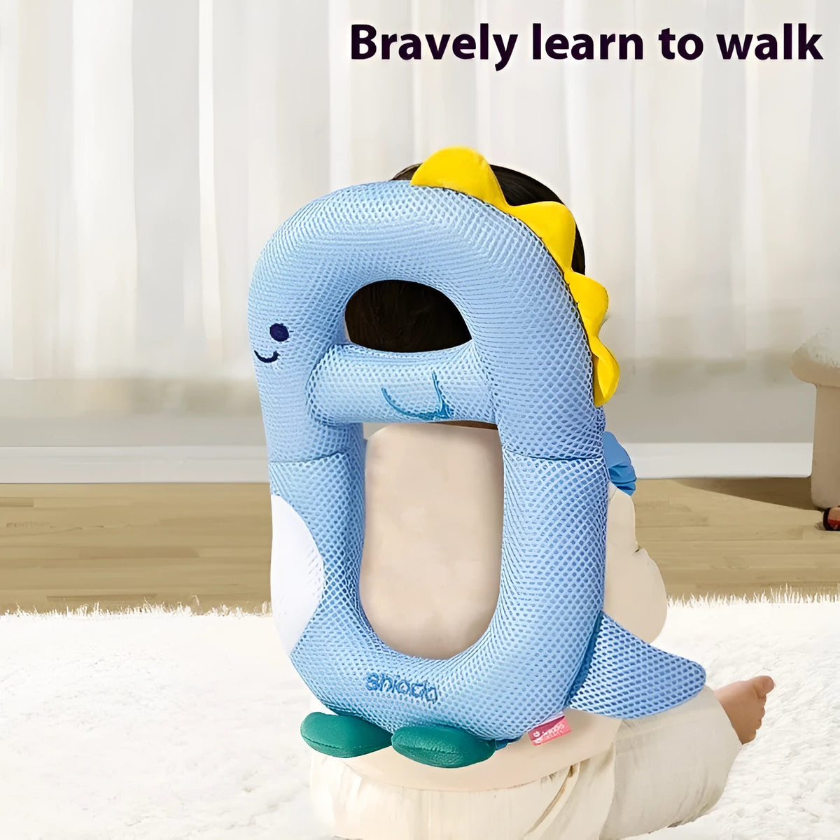 Cartoon character baby anti-collision pillow with EPS foam bead filling for toddler fall protection