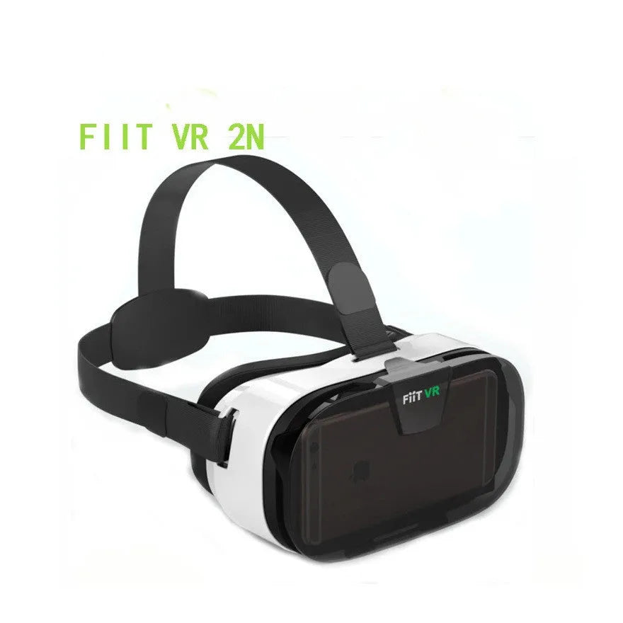 Black and white mobile phone virtual reality helmet 3D VR glasses on a light background