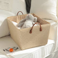 Cotton string storage basket in 45x35x25cm size for indoor laundry and toy storage