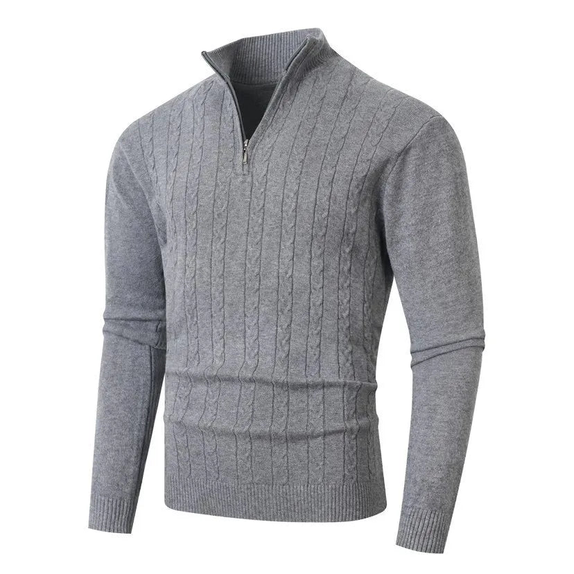 Men's casual modal blend knit sweater pullover in loose fit thickened style available in nine colours