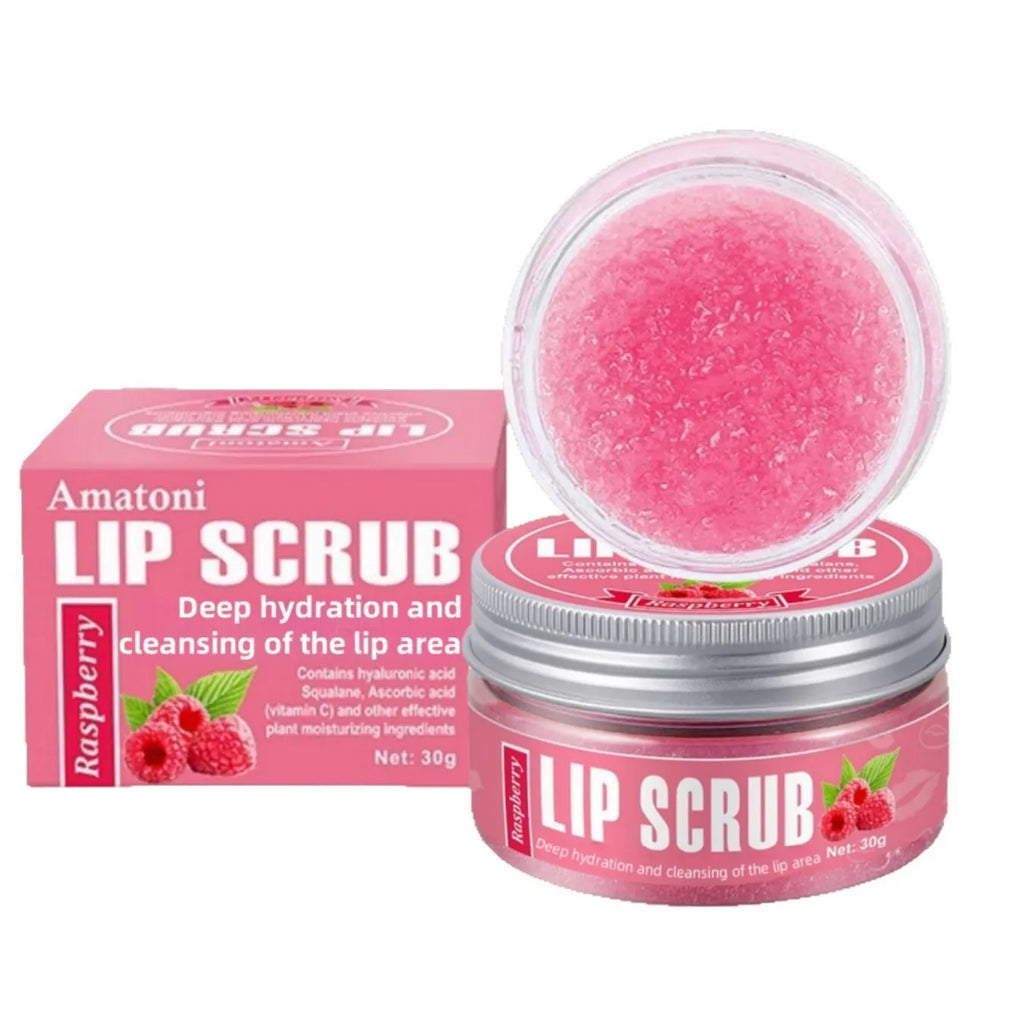 30g fruit flavour lip scrub cream in coconut, raspberry, vanilla or watermelon scents