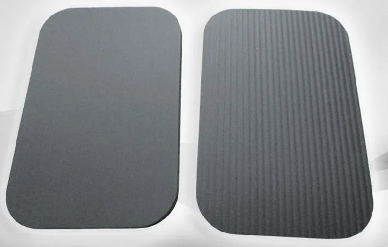 Black NBR foam yoga knee pad measuring 29x19x1.5cm with 15mm thickness for floor exercises