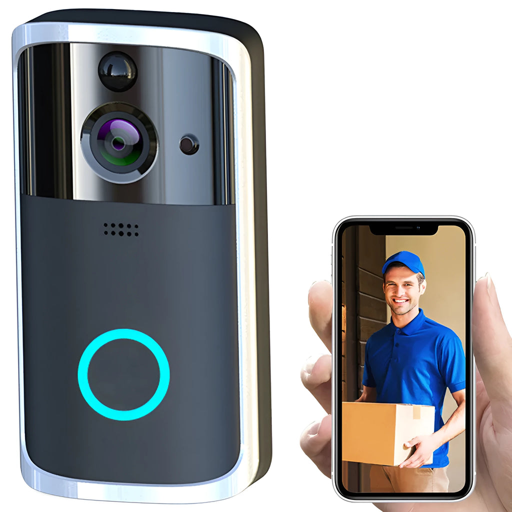 WiFi video doorbell camera, 7.5cm x 3.3cm x 14.4cm, 32GB TF card, PCB, Black or Silver colour option