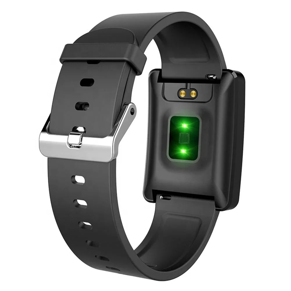 Super Screen smart watch in black with touch operation, health monitoring, motion tracking, 180mAh battery, and 5m to 10m wireless distance.