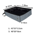 Grey folding cat litter box in 600D Oxford cloth with waterproof EVA lining, small and large sizes