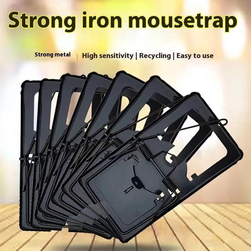 Automatic mouse trap cage for indoor home use in three sizes with metal and plastic construction