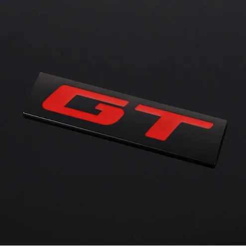 Turbocharged Hybrid metal car sticker emblem, 7.5 x 2cm GT badge in Black or White for car body