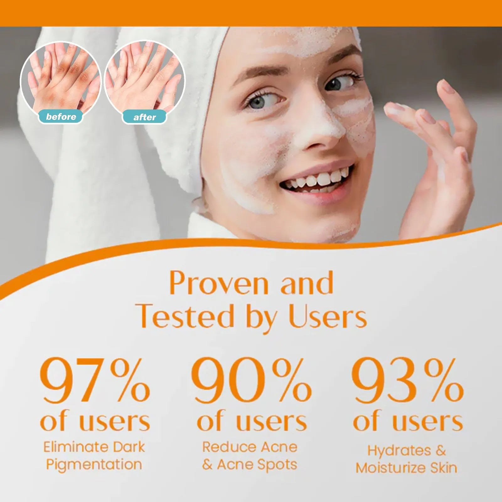 100g whitening vitamin body care soap bar with Kojic Acid, Hyaluronic Acid and Vitamin C formulation
