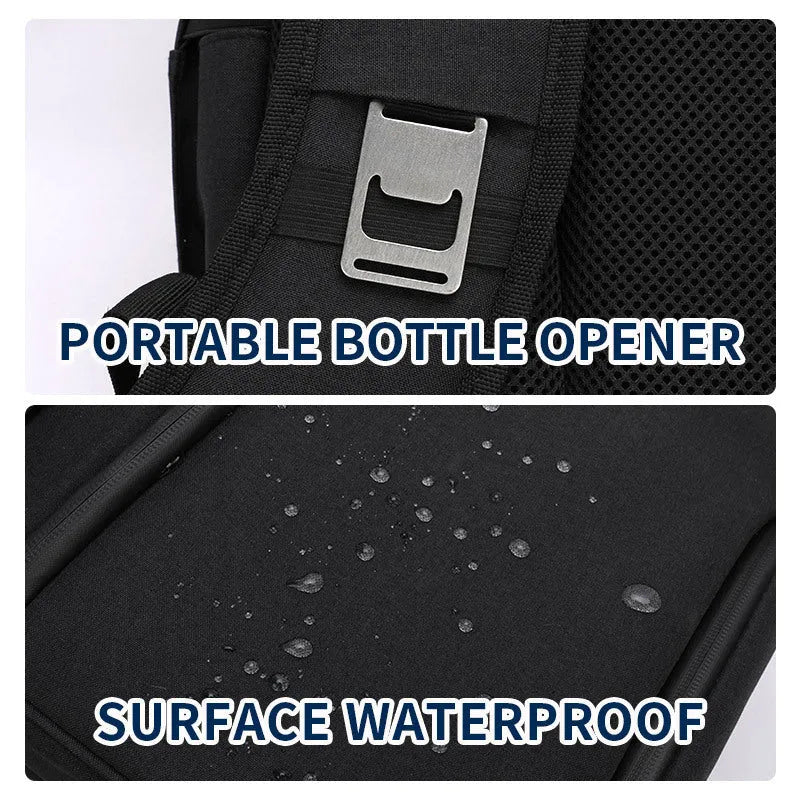 Double layer insulated picnic backpack in blue colour with adjustable straps and main compartment