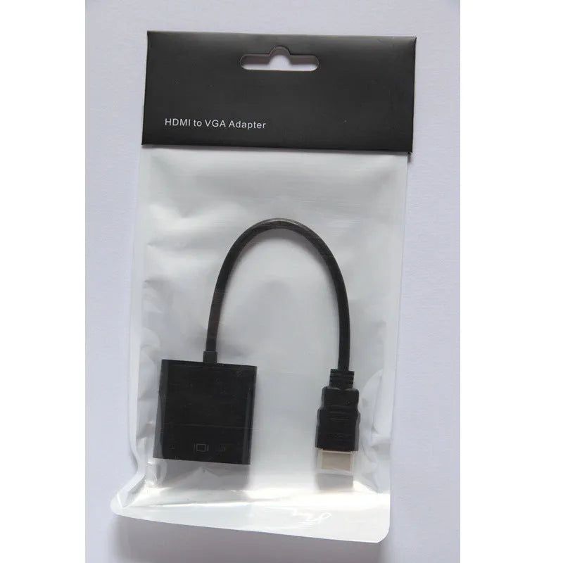 HDMI to VGA female adapter cable with 30cm black HDMI cable and white option