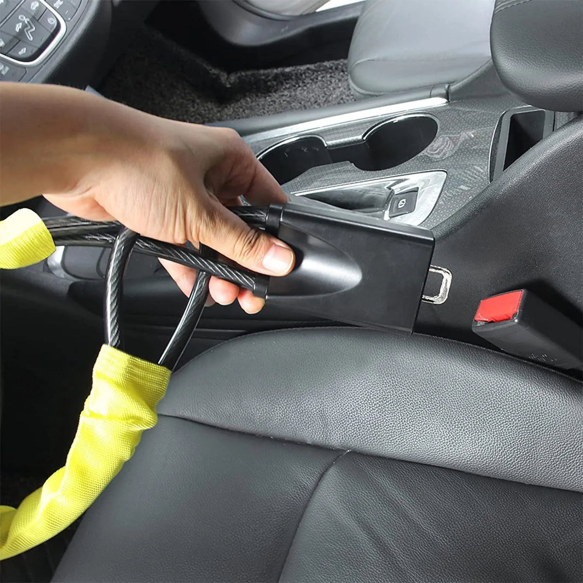 Car steering wheel wire rope lock with iron construction and copper lock core for General Motors vehicles