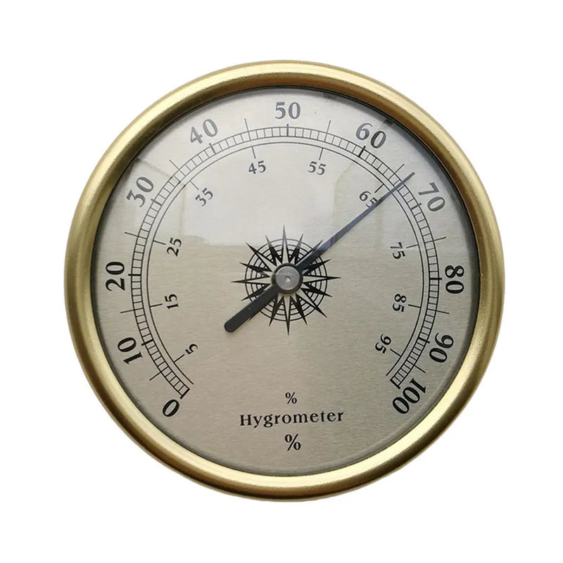 Aluminium analog thermometer and hygrometer with 72mm diameter case for indoor outdoor monitoring