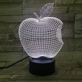 3D fruit colourful LED night light with touch control and seven colour options on acrylic shade