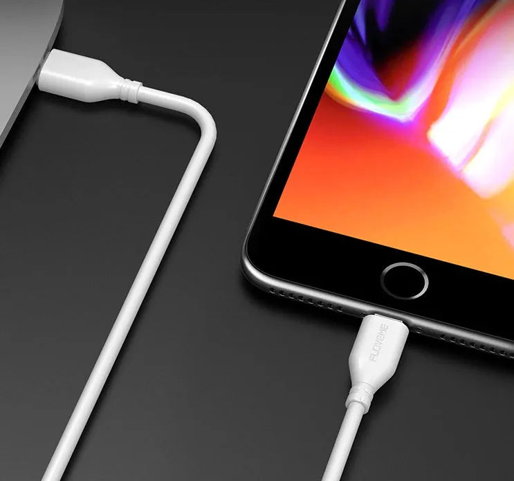 White USB-C to Lightning charging cable with 2m length for iPhone and iPad