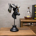 Natural resin animal figurine home decoration 32cm tall black colour
