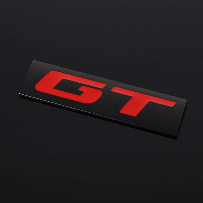 Turbocharged Hybrid metal car sticker emblem, 7.5 x 2cm GT badge in Black or White for car body