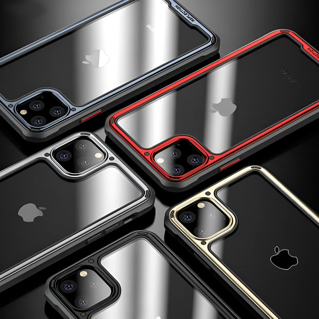 Transparent silicone phone case for Apple iPhone 11 series in six colour options
