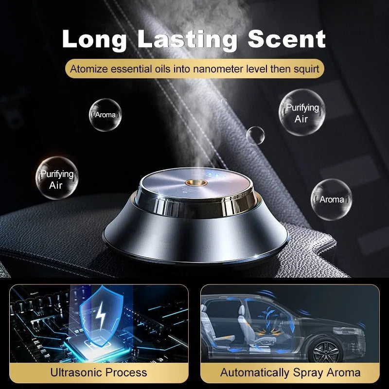 Butterfly-design metal car aromatherapy machine with USB connection and black cologne scent