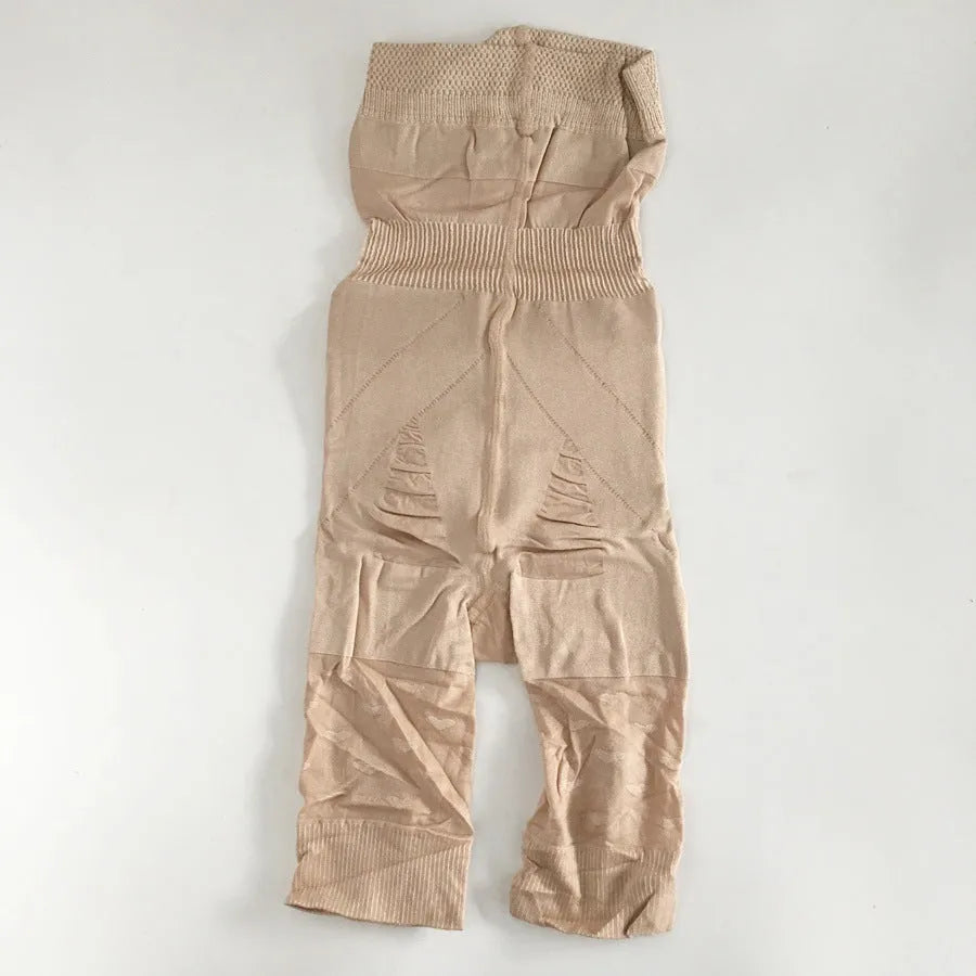 Women's seamless high waist shapewear short for tummy control in black or nude.