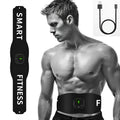 Black fitness belt muscle stimulator with 60x10.5cm PU leather belt sticker, ASS resin host and USB data cable
