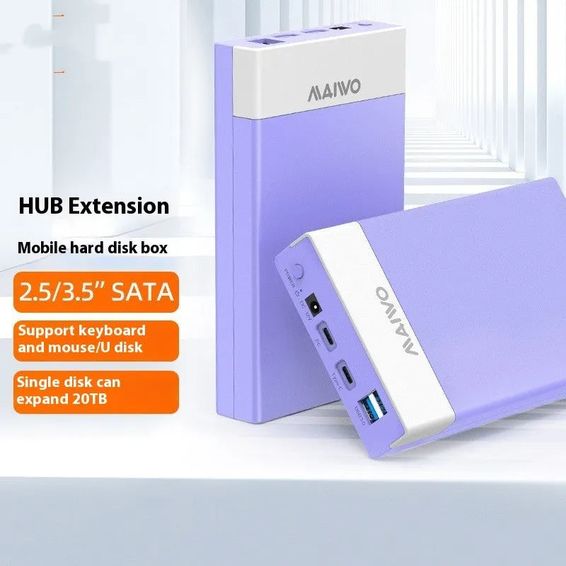 3.5-inch SATA to USB hard disk enclosure with sliding cover in black and silver colour option