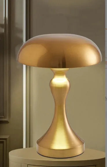 Metallic desk lamp with touch control panel showing three colour light settings.