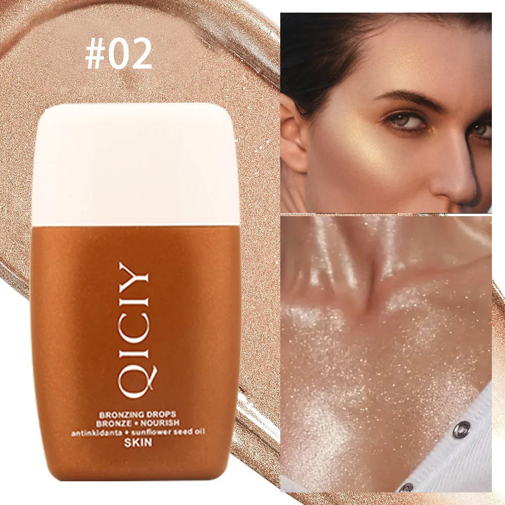 30ml bottle of body brightening contour liquid for face and body in four shade options