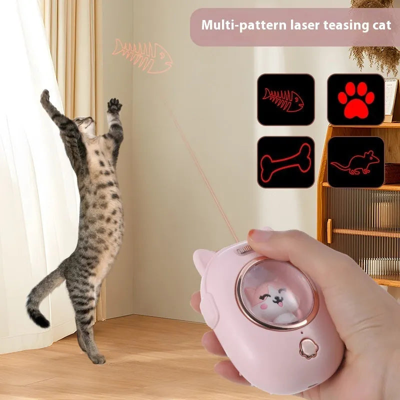 Yellow plastic pet comb with integrated laser pointer for cat grooming and play