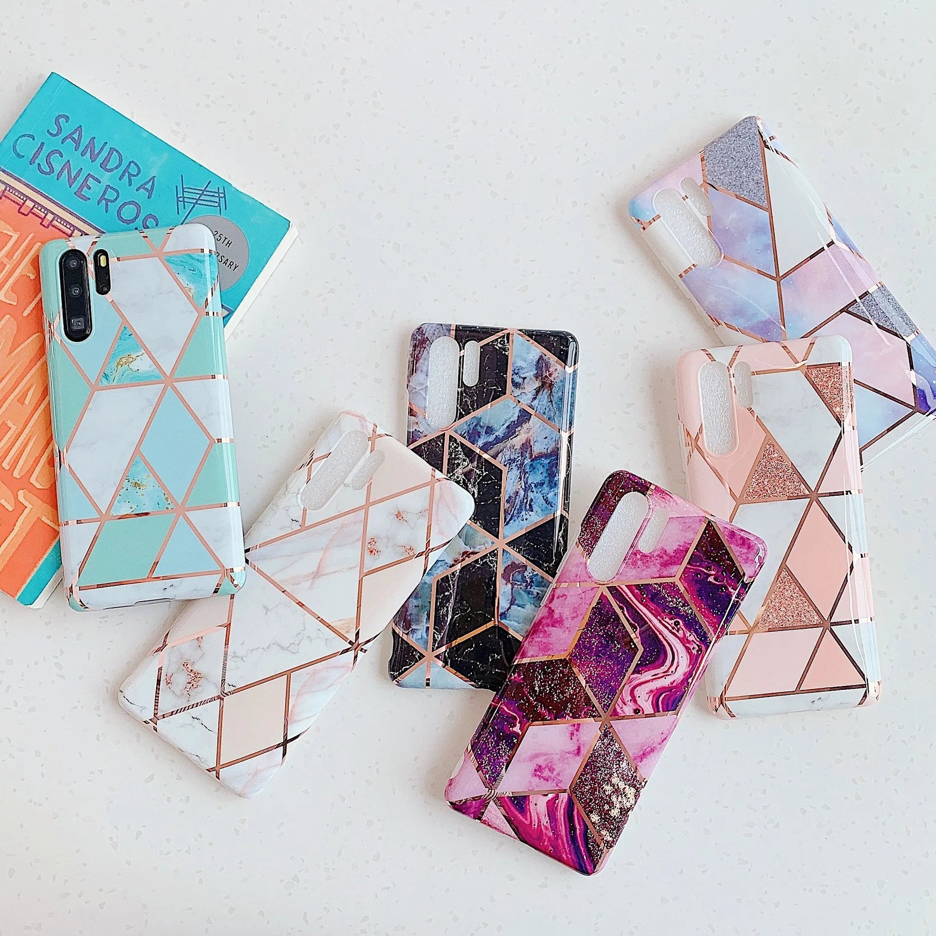 Electroplated marble pattern TPU phone case for Huawei and Samsung smartphones